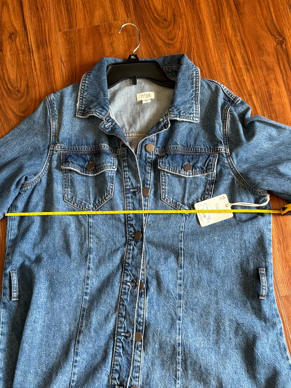 a.n.a Dark Blue Denim Long Sleeve Shirt Dress - Picture 11 of 13